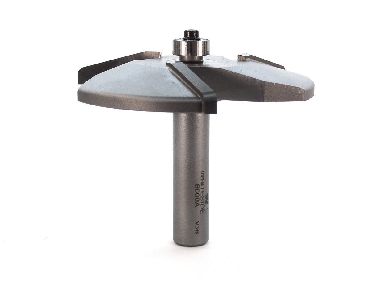 Whiteside 6000A Angle & Cove Large Raised Panel Profile Router Bit 3-3/8" Large Diameter 1-7/16" Cut Length 1/2" Shank 3 Flute