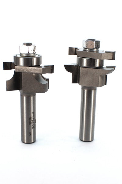 Whiteside 6001 Round Stile & Rail Router Bit Set 1" Cut Length 1/2" Shank 2 Flute