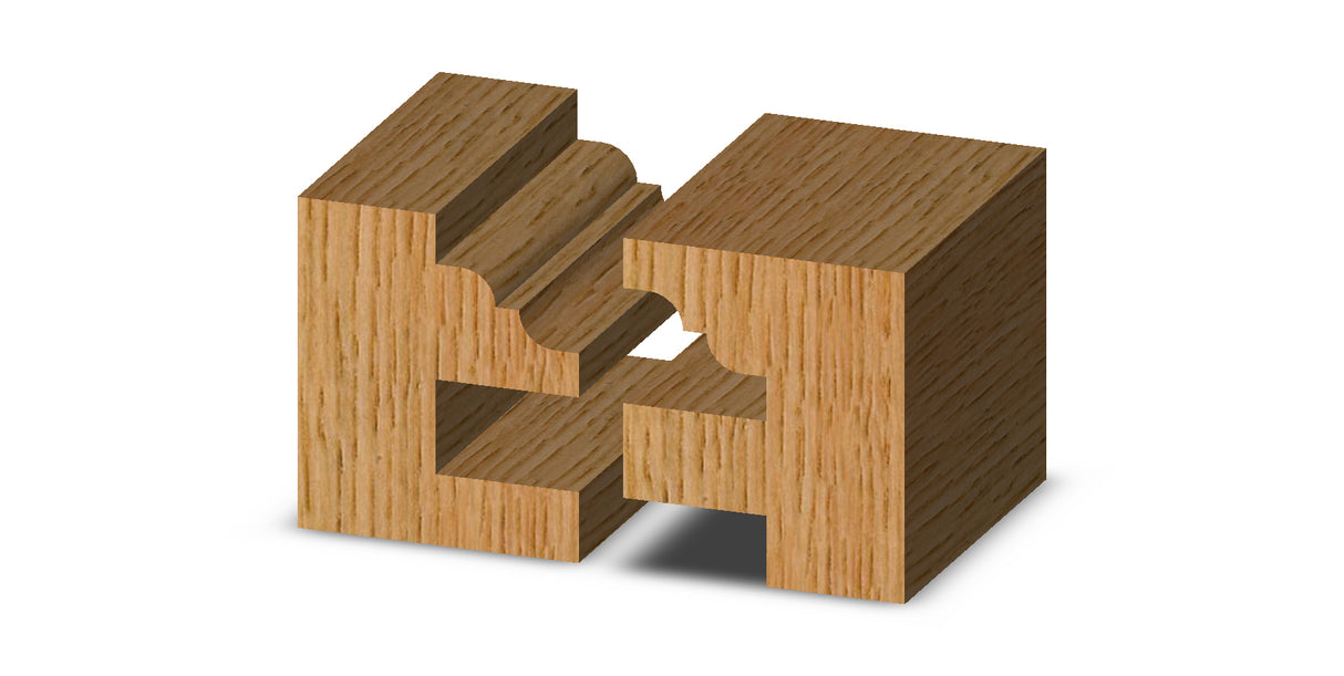 Whiteside 6006 Classical Stile & Rail Router Bit Set 7/8" Cut Length 1/2" Shank 2 Flute