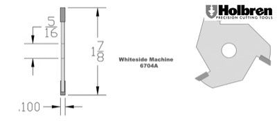 Whiteside 6704A .100"" Slotting Cutter 4 Wing
