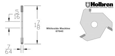 Whiteside 6704C .110" Slotting Cutter 3 Wing