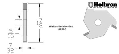 Whiteside 6709C 7/32" Slotting Cutter 3 Wing