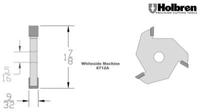 Whiteside 6712A 9/32" Slotting Cutter 3 Wing