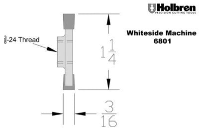 Whiteside 6801 Drawer Slot Cutter 1-1/4" Cutting Diameter 3/16" Cut Length 6 Flute