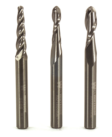 Whiteside 703 3 Piece Ball Nose Router Bit Set