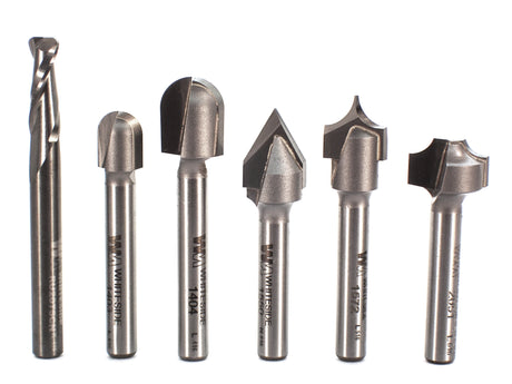 Whiteside 706 6 Piece Lettering CNC Router Bit Set