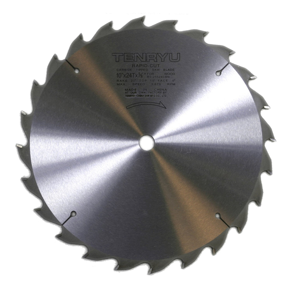 Tenryu RS-25524CBN 10" 24T Full Kerf Rapid Cut Ripping Table Saw Blade