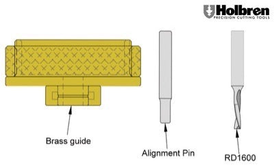 Whiteside 9500 Solid Brass Inlay Kit 1/8" Diameter Spiral Bit