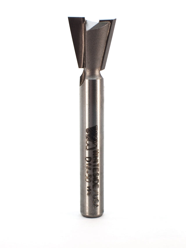 Whiteside D14-50 Dovetail Router Bit 14 Degree 1/2" Large Diameter 1/2" Cut Depth 1/4" Shank 2 Flute