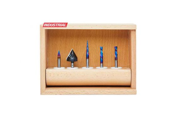 Amana AMS-175 5-Pc CNC Signmaking Router Bit Set 1/4 Inch Shank