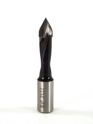 Whiteside DT8-57 RH Dowel Drill Thrum Hole V-Point Carbide Tipped 8mm Cutting Diameter 57mm Overall Length