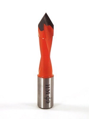 Whiteside DT9-57LH Dowel Drill Thru Hole V-Point Carbide Tipped LH 9mm Cutting Diameter 57mm Overall Length