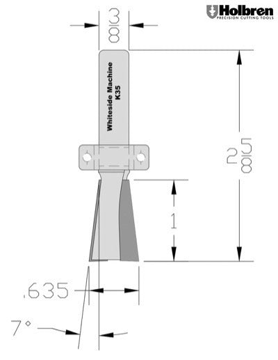 Whiteside K35 7 degree dovetail Matches Keller #2435