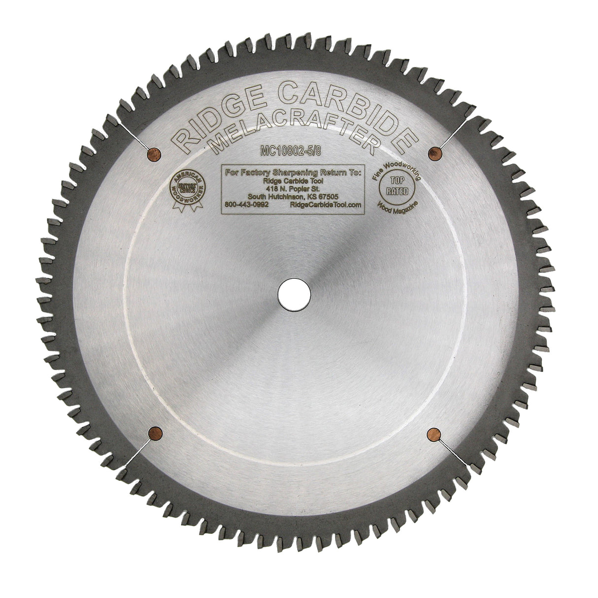 Ridge Carbide 10" 80T Hi-ATB Melamine/Plywood Saw Blade 5/8" Bore