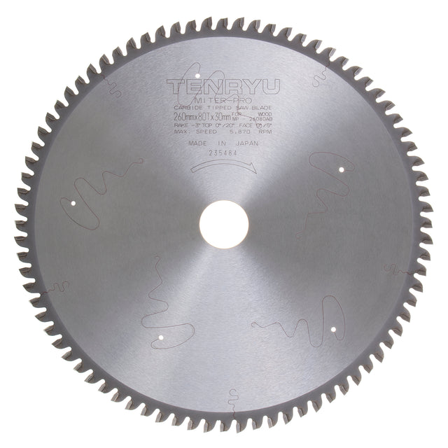 Tenryu Miter Pro Plus 260mm 80T Miter Saw Blade for Festool KAPEX