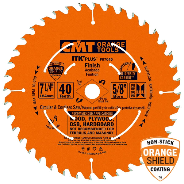 CMT ITK-PLUS FINISH 7-1/4"x40x5/8"