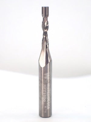 Whiteside RFT1600 Upcut 1/8" Cutting Diameter 3/8" Cut Length Solid Carbide Spiral Flush Trim 1/4" Shank 2 Flute
