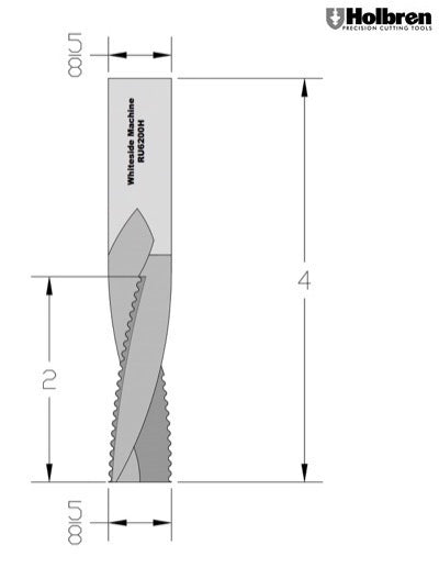Whiteside RU6200H Roughing Upcut Spiral Router Bit Solid Carbide 5/8" Cutting Diameter 2" Cut Length 5.8Shank 3 Flute