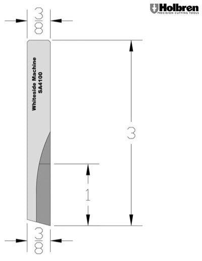 Whiteside SA4100 O-Flute Straight Router Bit Solid Carbide 3/8" Cutting Diameter 1" Cut Length 3/8" Shank 1 Flute