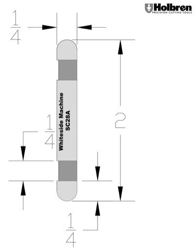 Whiteside SC28A Flush Trim Router Bit Double End Solid Carbide 1/4" Cut Length 1/4" Shank 1 Flute