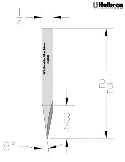 Whiteside SC50 Carving Liner Pencil Point Carving Liner Router Bit 1/4" Shank