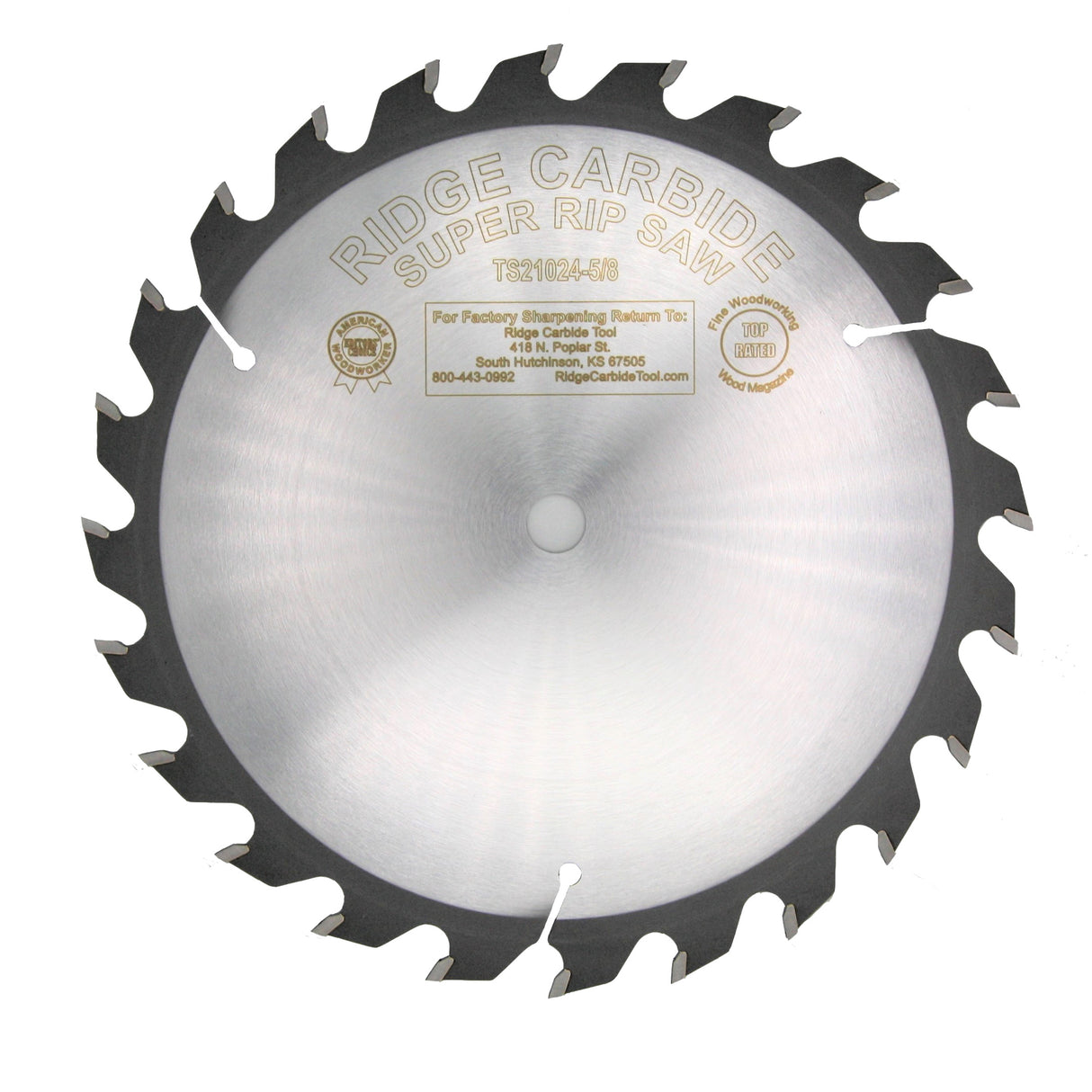 Ridge Carbide 10" 24T Full Kerf Ripping Saw Blade 5/8" Bore