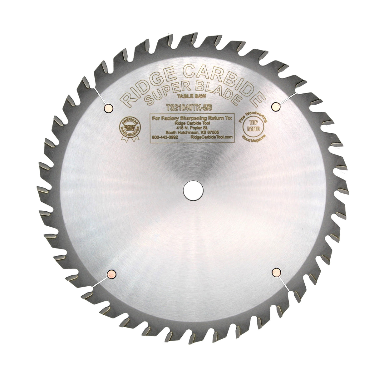Ridge Carbide TS2000 10" 40T x Thin Kerf General Purpose Saw Blade 5/8" Bore