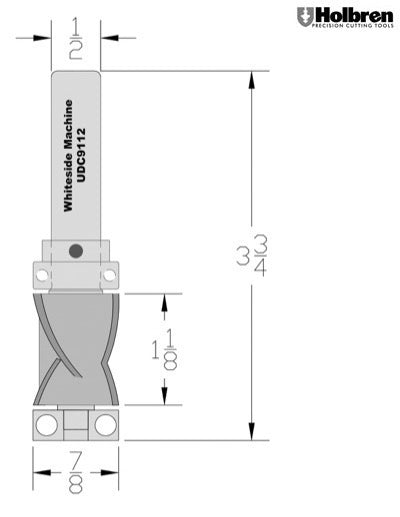 Whiteside UDC9112 7/8" x 1-1/8" Ultimate Combination Flush Trim/Pattern Router Bit