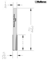 Whiteside 1020 Straight Router Bit 5/16" Cutting Diameter 1" Cut Length 1/4" Shank 2 Flute