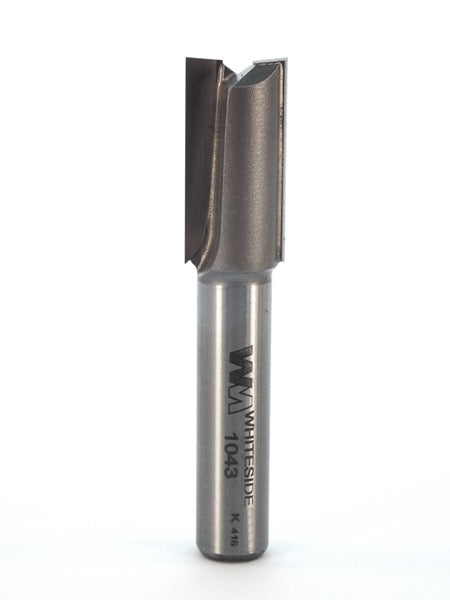 Whiteside 1043 Straight Router Bit 1/2" Cutting Diameter 1" Cut Length 3/8" Shank 2 Flute