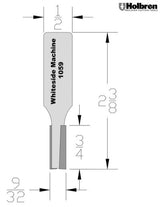 Whiteside 1059 Straight Router Bit 9/32" Cutting Diameter 3/4" Cut Length 1/2" Shank 2 Flute