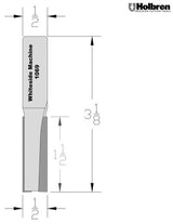 Whiteside 1069 Straight Router Bit 1/2" Cutting Diameter 1-1/2" Cut Length 1/2" Shank 2 Flute