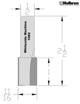 Whiteside 1082 Straight Router Bit 11/16" Cutting Diameter 1" Cut Length 1/2" Shank 2 Flute