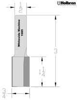Whiteside 1085 Straight Router Bit 3/4" Cutting Diameter 1-1/4" Cut Length 1/2" Shank 2 Flute