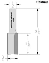 Whiteside 1086 Straight Router Bit 3/4" Cutting Diameter 1-1/2" Cut Length 1/2" Shank 2 Flute