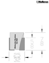Whiteside 13-781 Screw Type Helix Mortise Cutter 25/32" Cutting Diameter 5/8" Cut Length 2 Flute