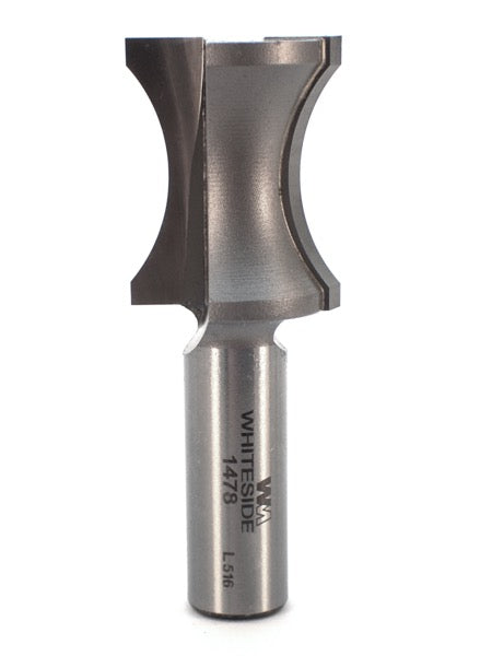 Whiteside 1478 Oval Edge Router Bit 1" Bead 3/16" Depth 1-1/4" Cut Length 1/2" Shank 2 Flute