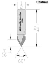 Whiteside 1560 V-Groove Router Bit 60 Degree 1/2" Cutting Diameter 7/16" Point Length 1/2" Shank 2 Flute