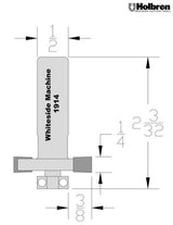 Whiteside 1914 Rabbeting, Biscuit Joining & Slotting Router Bit 1-1/4" Large Diameter 3/8" Cutting Diameter 1/4" Cut Length 1/2" Shank 2 Flute
