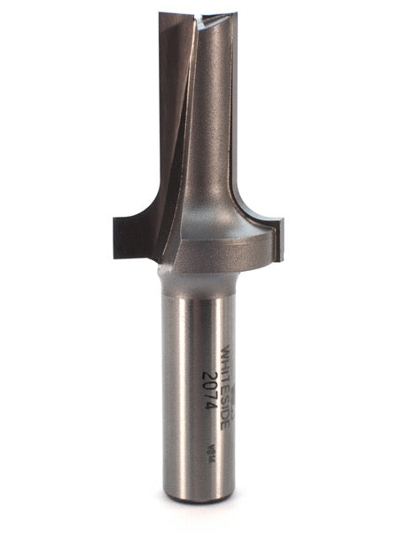 Whiteside 2074 Roundover & Edge Trim Router Bit w/ Plunge Point 1/4" Radius 1-1/8" Large Diameter 1/2" Small Diameter 1/2" Shank 2 Flute