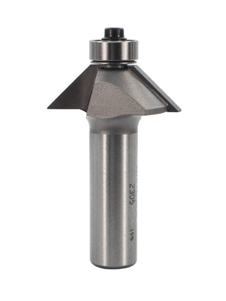 Whiteside 2305 Chamfer Router Bit 45 Degree 5/8" Cut Length 7/16" Cut Height 1/2" Shank 2 Flute