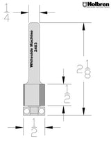Whiteside 2403 Flush Trim Router Bit 1/2" Cutting Diameter 1/2" Cut Length 1/4" Shank 2 Flute