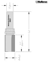 Whiteside 3021 Template Pattern Router Bit 3/4" Cutting Diameter 1-1/4" Cut Length 1/2" Shank 2 Flute