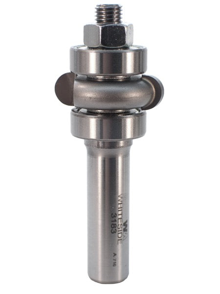 Whiteside 3183 Radius Flute Cutter 3/16" Radius 1-1/4" Large Diameter 3/8" Cut Length 1/2" Shank 2 Flute