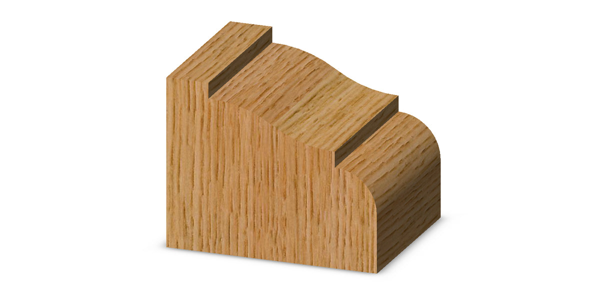 Whiteside 3298 Classical Ogee Table Edge Router Bit 1" Profile Width 2-1/2" Large Diameter 3/4" Cut Length 1/2" Shank 2 Flute