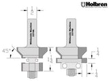 Whiteside 3374 Vee Panel Tongue & Groove Router Bit Set 1/2" Shank 2 Flute