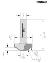 Whiteside 5725 Ogee Panel Profile Router Bit 1-1/2" Large Diameter 1/2" Shank 2 Flute