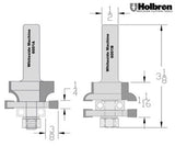 Whiteside 6001 Round Stile & Rail Router Bit Set 1" Cut Length 1/2" Shank 2 Flute