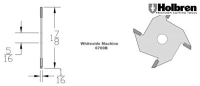 Whiteside 6700B 1/16" Slotting Cutter 4 Wing