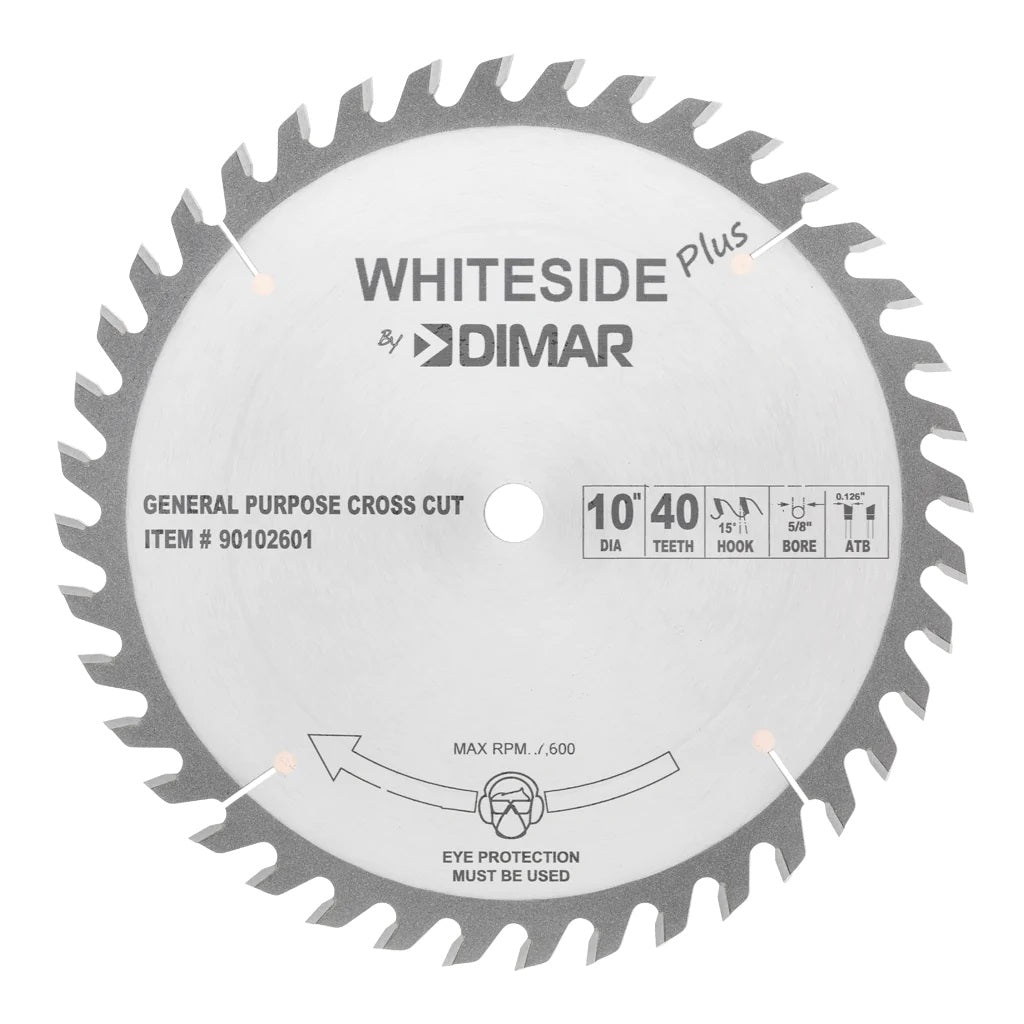 Whiteside 90102601 Plus 10" 40T General Purpose Table Saw Blade